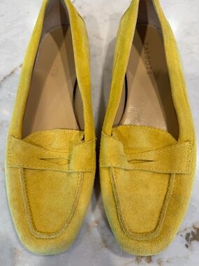 Talbots Mustard Yellow Suede Penny Loafers
